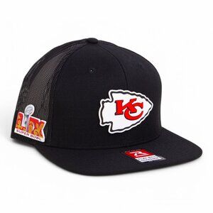 Kansas City Chiefs Super Bowl LIX Wool Blend Flat Bill Hat- Black
